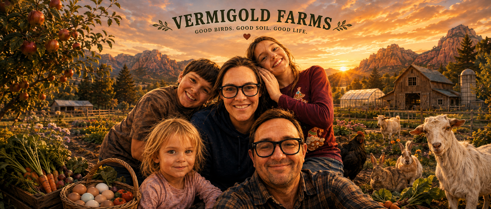 The Jenson family at VermiGold Farms